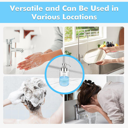 Thick Glass Soap Dispenser with Rust Proof Stainless Steel Pump