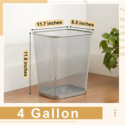 1 Pcs Silver Mesh Trash Cans Bulk