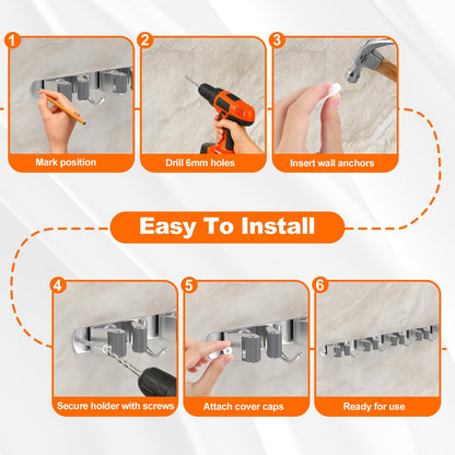 Broom Holder Wall Mount Mop Organizer