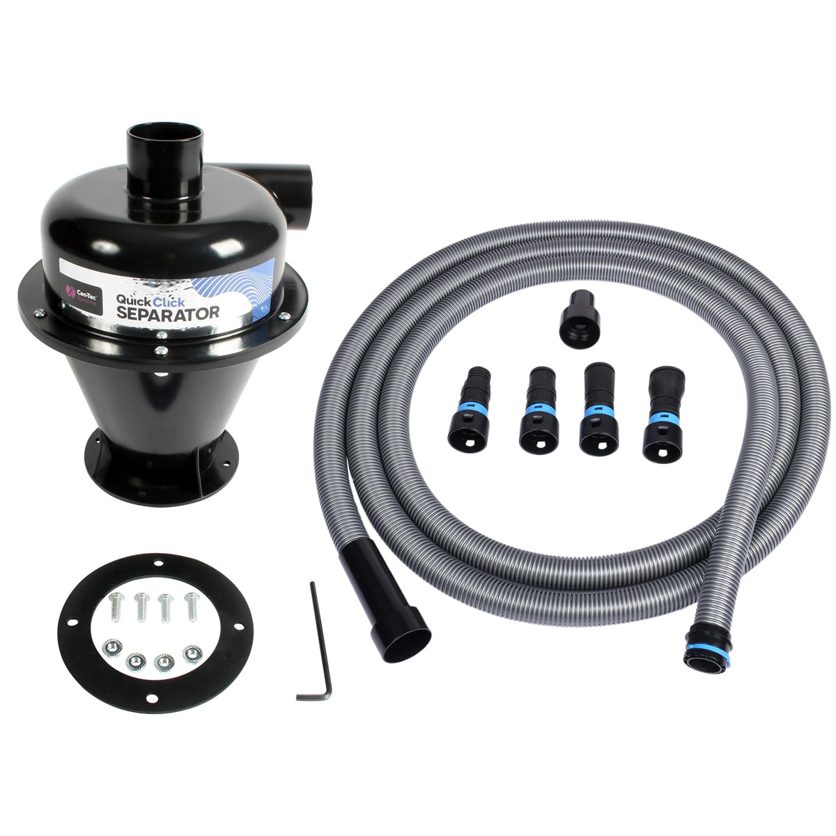 Quick Click Dust Separator and 16 Ft. Hose for Home and Shop Vacuums with Expanded Multi