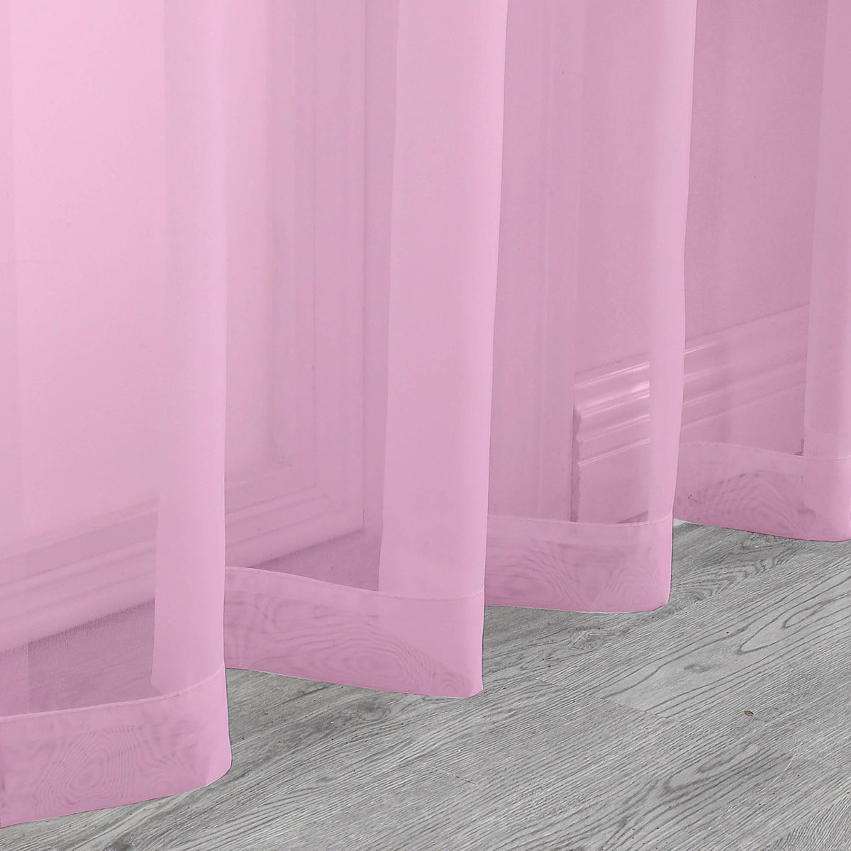 Pink Sheer Curtains 45 Inch Long 2 Panels (2 Count)