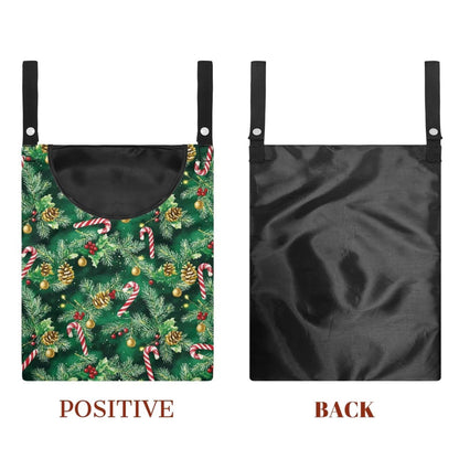 Christmas Pine Clothespin Organizer Bag Green Fashion Clothespin Storage Organizer with Large Opening Rotatable Clothespins Storage Bag Laundry Clothespins Bags for Outdoor
