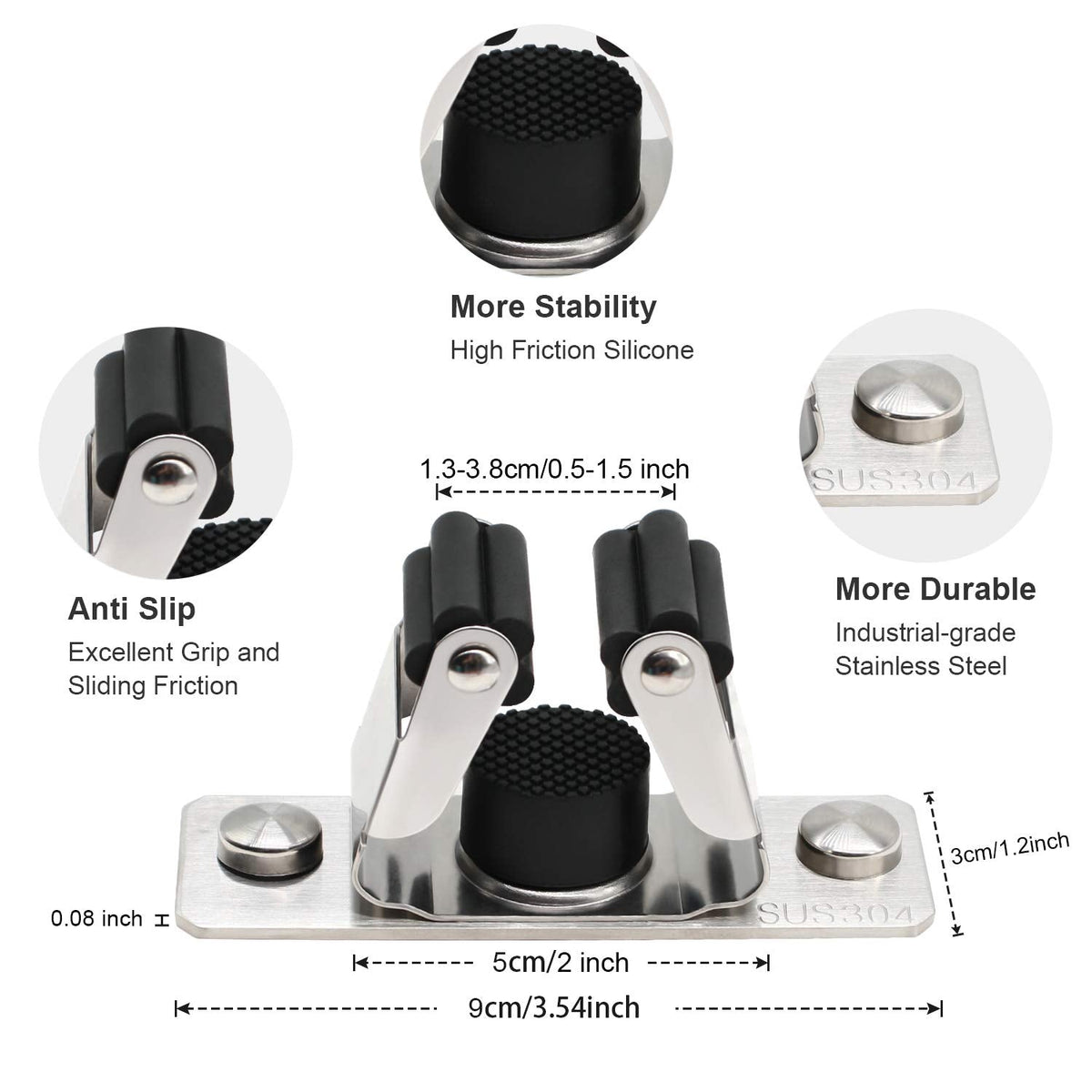 Mop and Broom Holder Wall Mount (5.9 Ounce)