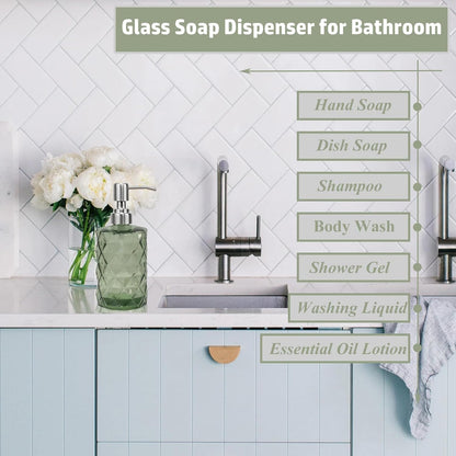 12Oz Green Soap Dispenser Bathroom (2 Count)
