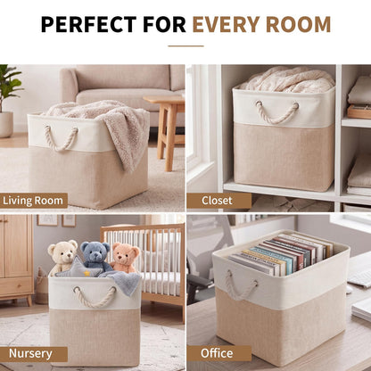 13×15×13 Inch Foldable Fabric Storage Basket with Handles (6 Count)