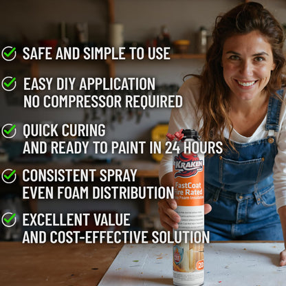 Fastcoat Fire Rated Spray Foam Insulation Kit Closed Cell in a Can 120 sq ft (12 Count)