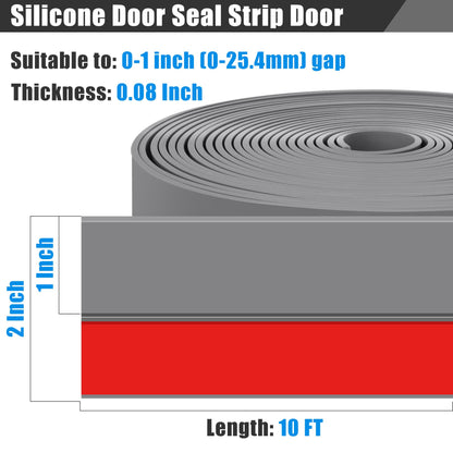 Draft Seal Tape for Doors and Windows 2 in x 10 Ft Silicone Weather Stripping Extra Thick 2mm Door Seal Strip with Strong Adhesive Draft Insulation Stopper Side Seal
