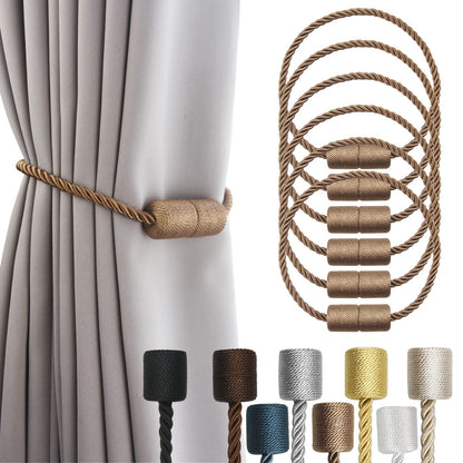 Magnetic Curtain Tiebacks Holdbacks Decorative Tie Backs for Windows Porlau (6 Count)