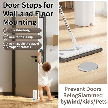 Magnetic Door Stopper WYGWP Stainless Steel No Drilling Wedge Stops Heavy Duty Catch Holder to Keep Doors Open