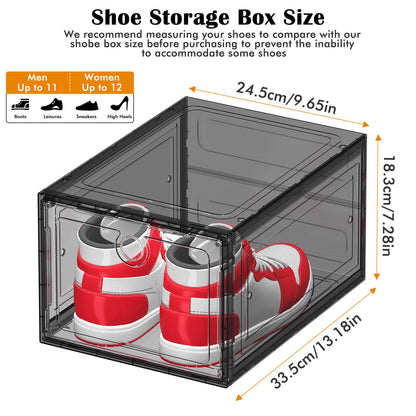 12 Pack Shoe Storage Boxes Clear Magnetic Stackable (12 Count)