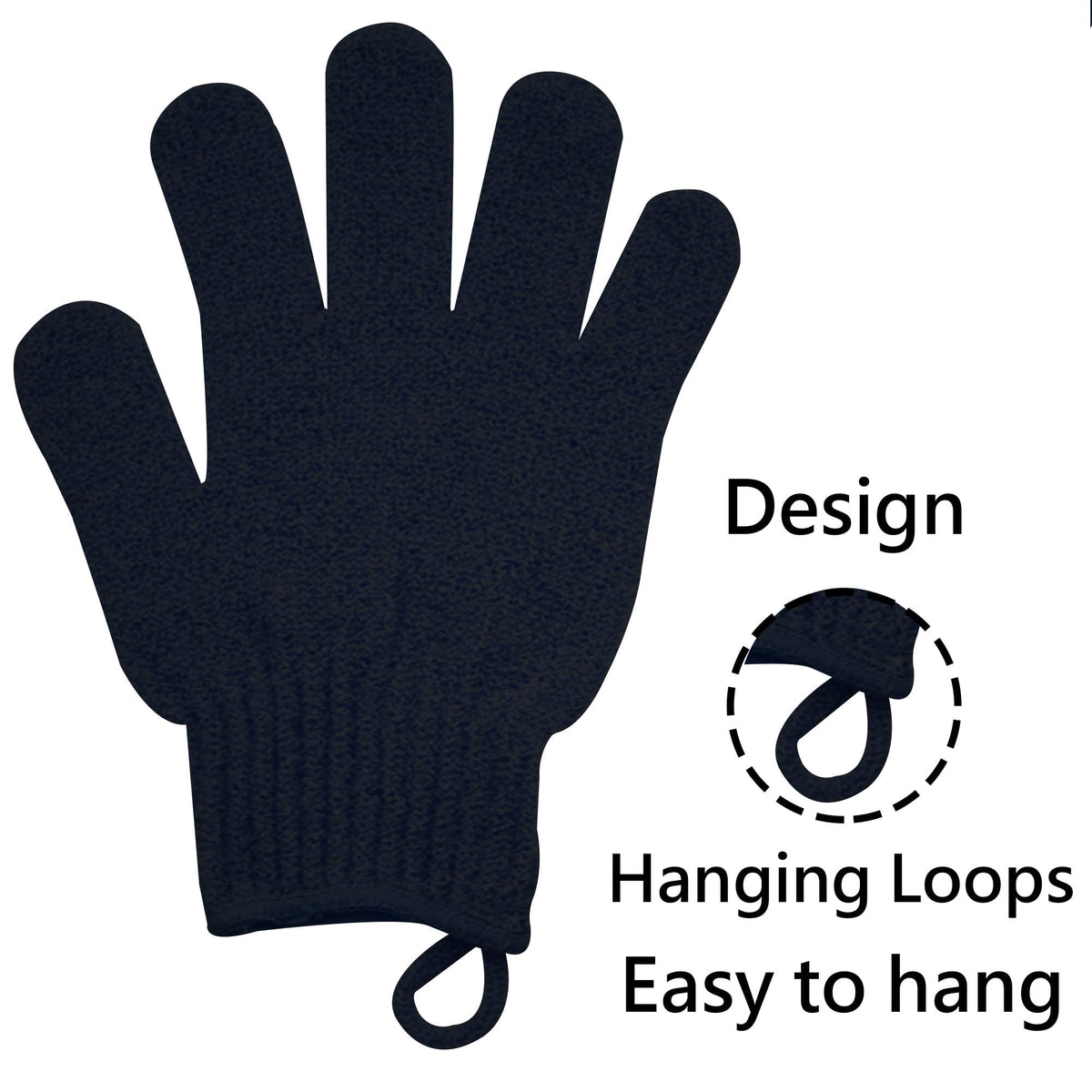 Heavy Exfoliating Shower Gloves with Hanging Loop
