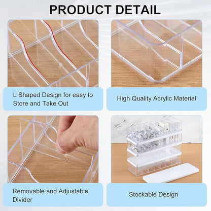 Tatuo 6 Pcs Cable Organizer Box with Wire Ties, Plastic Cord Storage Box with Lid, Electronics Organizer for Home Office Desk Organizers and Accessories (Clear,White)