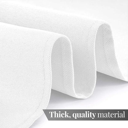 WEALUXE 2 Pack White Kitchen Table Cloth for Folding Table 4ft [ 60x84 in ] Rectangle Tablecloth Set, Stain and Wrinkle Resistant Washable Polyester Table Cover for Dinner Table, Wedding, Party