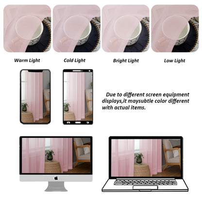 Blush Pink Sheer Curtains 78 Inches Long 2 Panels Set for Living Room (2 Count)