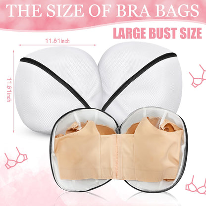 6 Pcs Bra Washing Bag for Laundry Storage Women 11.81 Inch Black (6 Count)