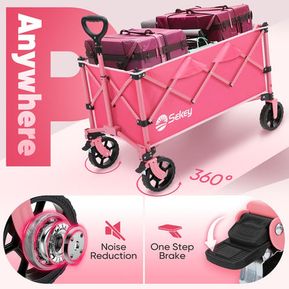 Collapsible Foldable Wagon with 300lbs Weight Capacity