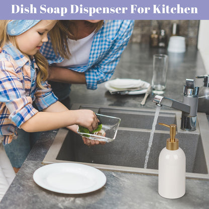 14OZ Hand and Dish Soap Dispenser Set for Bathroom & Kitchen