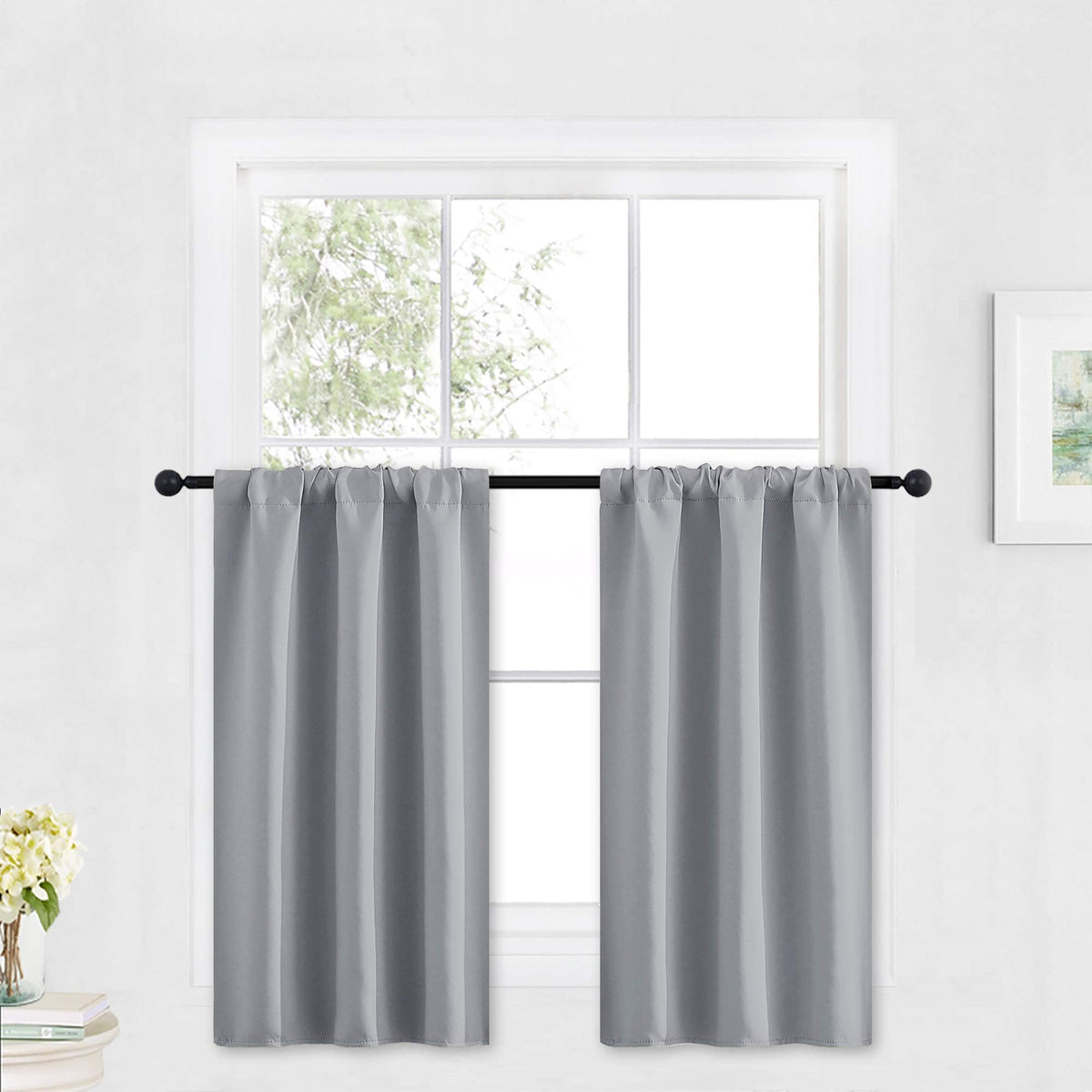 Cafe Blackout Curtains 30 inch Length