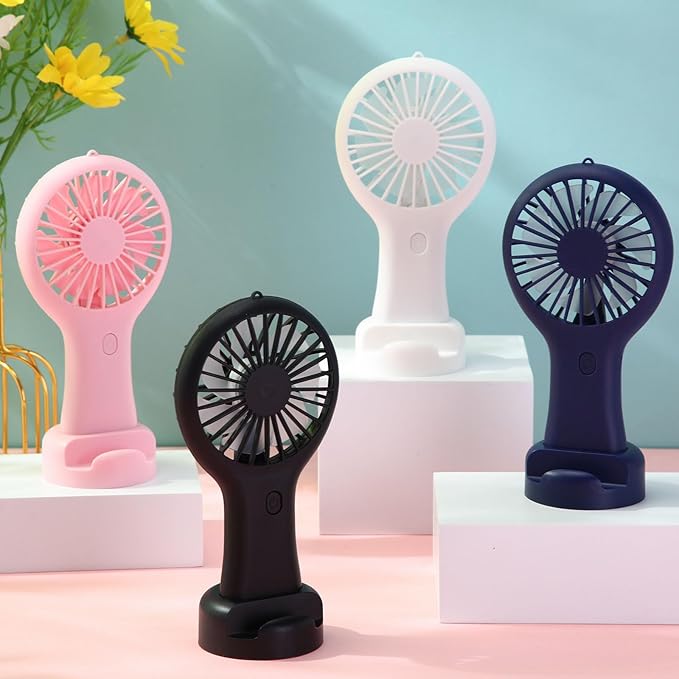 Woanger 36 Pack Mini Powerful Handheld Fan Bulk 3 Speed USB Rechargeable Small Desk Fan Summer Gift for Wedding Beach Outdoor Women Eyelash (Classic 4 Colors)
