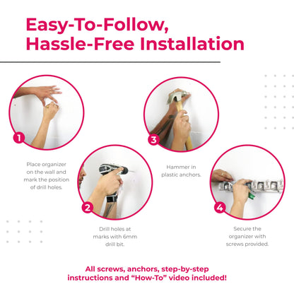 EXTRA GRIP Mop & Broom Holder Wall Mount (2 Count)