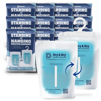 12 Packs Hybrid Moisture Absorbers & Musty Odor Eliminator Dehumidifier to Control Excess Moisture for Basements (12 Count)