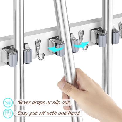 2 Pack Mop Broom Holder Wall Mount