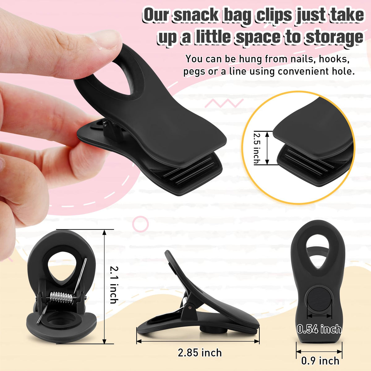 12 Pack Multicolor Chip Clips (12 Count)