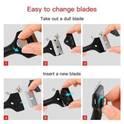 Long Handle Scraper Tool Kit 2 Pcs Razor Blade Scraper 20 Blades