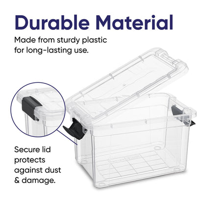 1.4 Quart Mini Clear Plastic Storage Container with Lid (12 Count)
