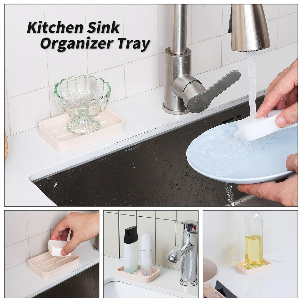 Silicone Kitchen Sink Organizer Tray for Multiple Usage