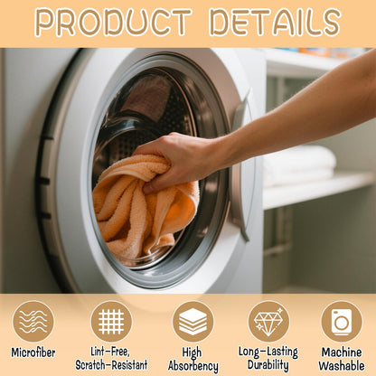 6 Pack Extra Large Microfiber Cleaning Cloths 20"x30" (4 Count)