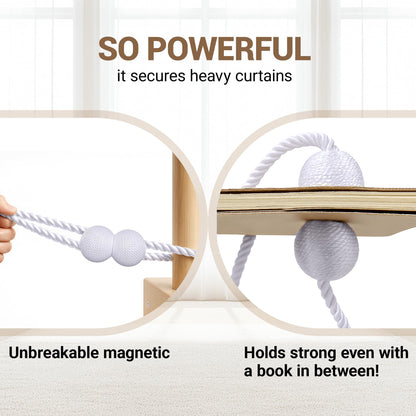 Magnetic Curtain Tiebacks White 4 Pack