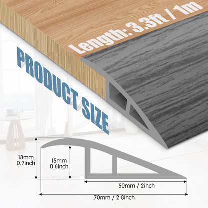 Floor Transition Strip Door Threshold 39" Floor Transition Reducer Trim on The Edges Threshold Strip Self Adhesive Suitable for Doorways (3.25 Foot)