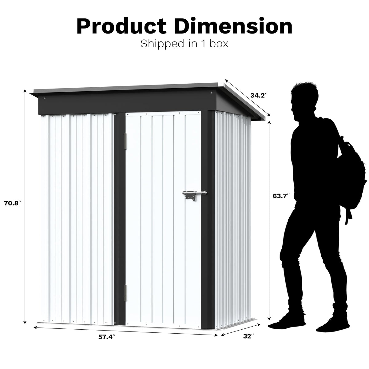 Outdoor Storage Shed 5 x 3 ft. Utility Tool Shed