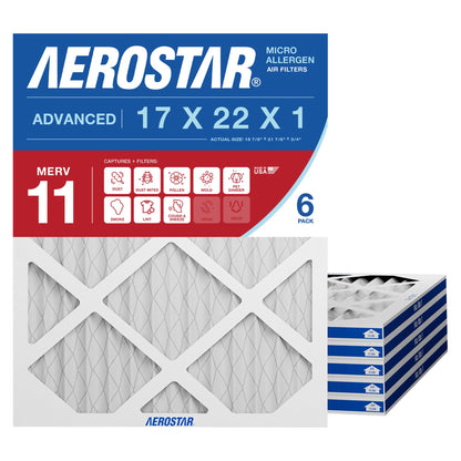 Air Filter 17x22x1 MERV 11 AC Filter (6 Count)