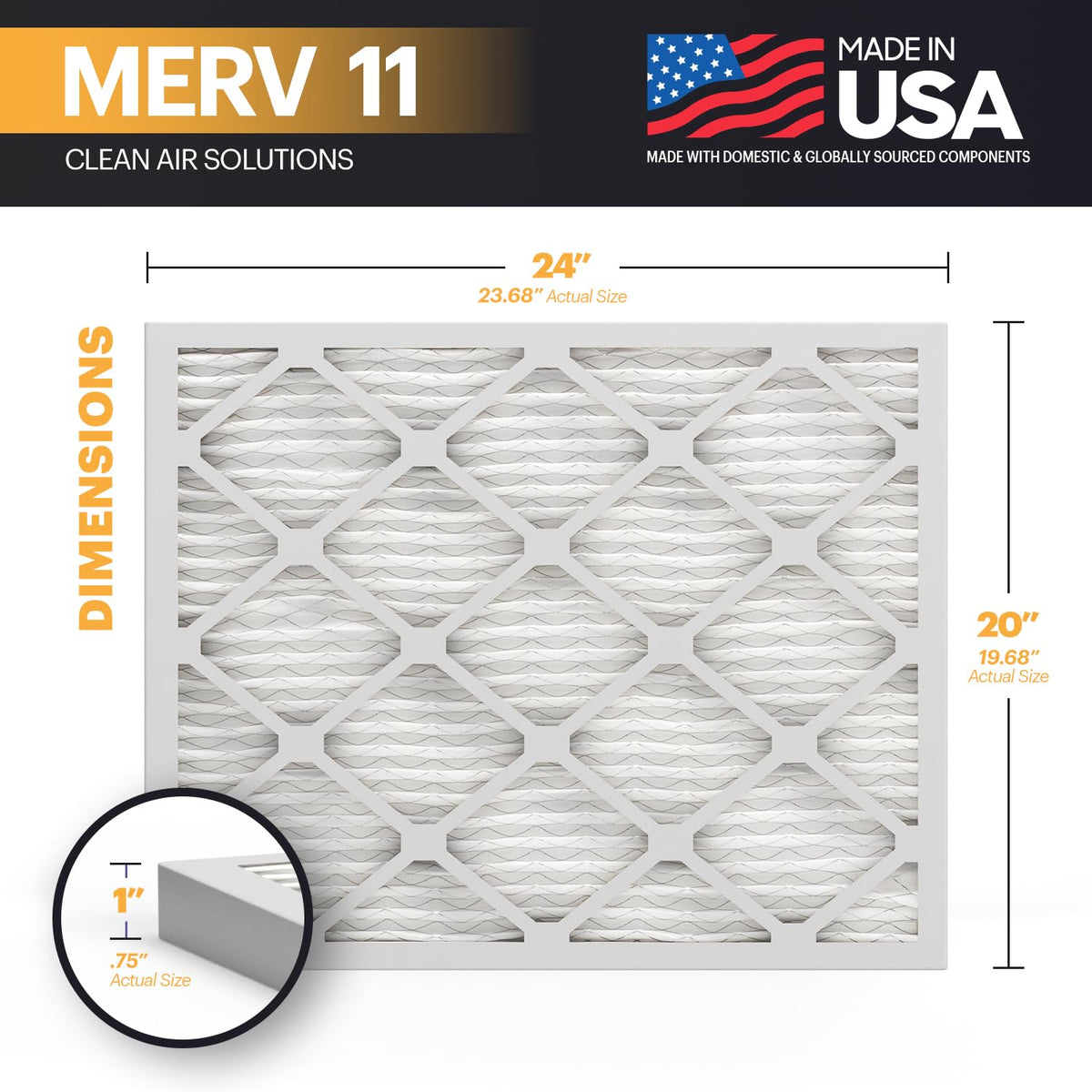 TruFilter 20x24x1 Air Filter MERV 11 (4 Count)