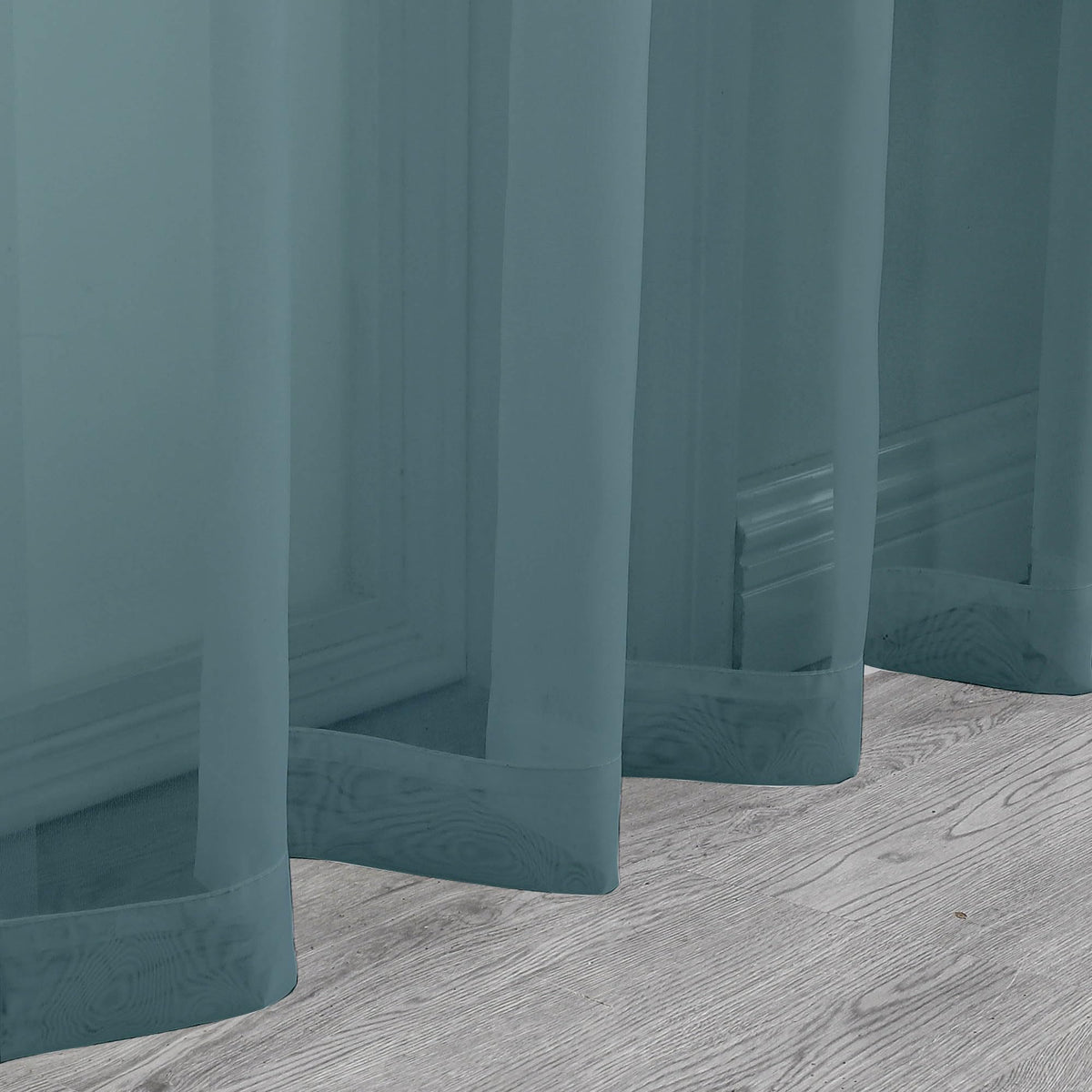 Dusty Blue Sheer Curtains 36 inch Length 2 Panels (2 Count)