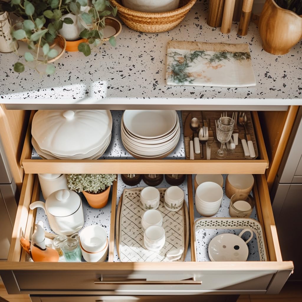 Shelf Liner 18" W x 96" L Cabinet Shelf Liner Non Adhesive 18inx96inch Kitchen Drawer Liner