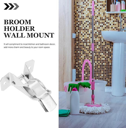 10pcs Heavy Duty Iron Mop and Broom Holder Wall Mount Tool Clips Set for Home Organization and Garage Storage