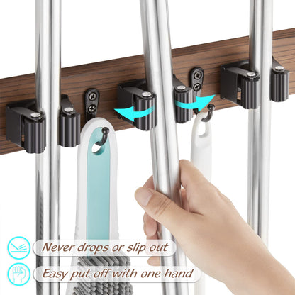2 Pack Mop Broom Holder Wall Mount