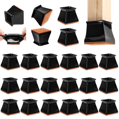 24 Pack Square Chair Leg Floor Protectors for Hardwood Floors (24 Count)