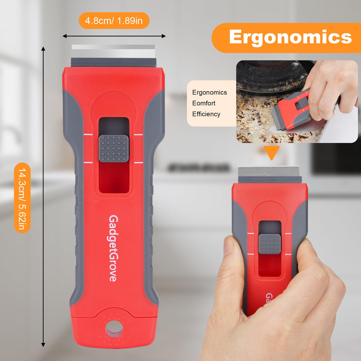 Razor Blade Scraper with 2 Pcs Plastic Scraper