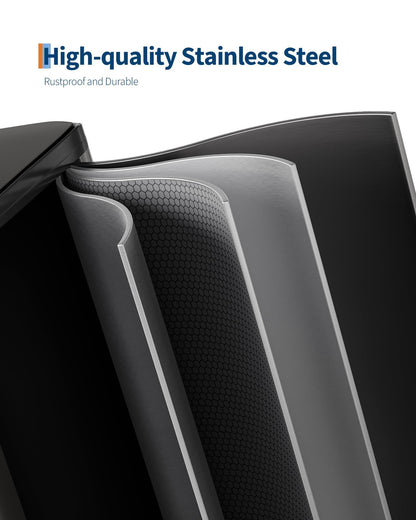 2 x 4 gal Stainless Steel Double Trash Can with Lid for Kitchen