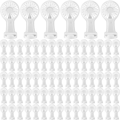 Woanger 100 Pack Mini Powerful Handheld Fan Bulk 3 Speed USB Rechargeable Small Desk Fan Summer Gift for Wedding Beach Outdoor Women Eyelash (White)
