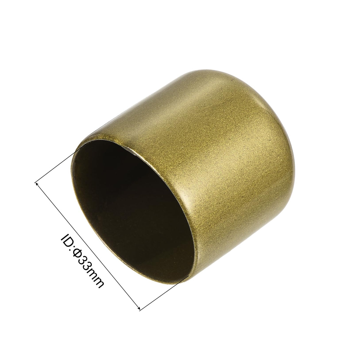 20pcs Rubber End Caps 33mm ID Vinyl Round Tube Bolt Cap Cover Thread Protectors Gold