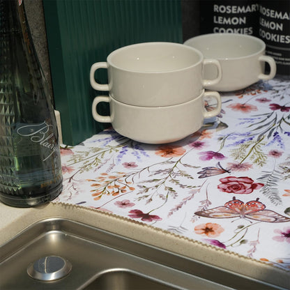 Floral Shelf and Drawer Liner for Kitchen Cabinets (2780.8 sq in)