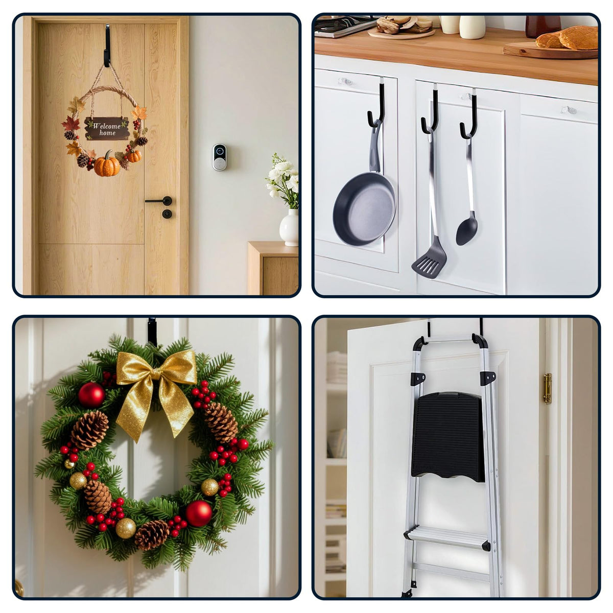4 Pack Over The Door Hooks (4 Count)
