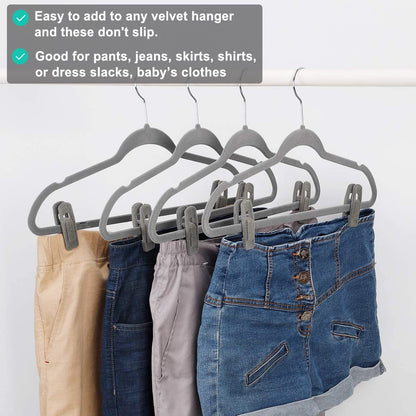 Grey Hanger Clips for Velvet Hangers (40 Count)