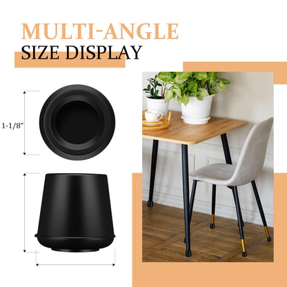 1-1/8” Round Rubber Chair Leg Tips Caps, Chair Leg Floor Protectors -8 Pack (8 Count)