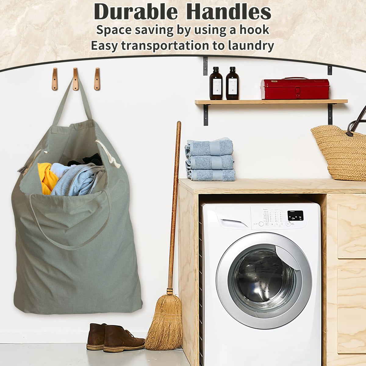 Cotton Canvas Laundry Bag 33"Wx 35"H
